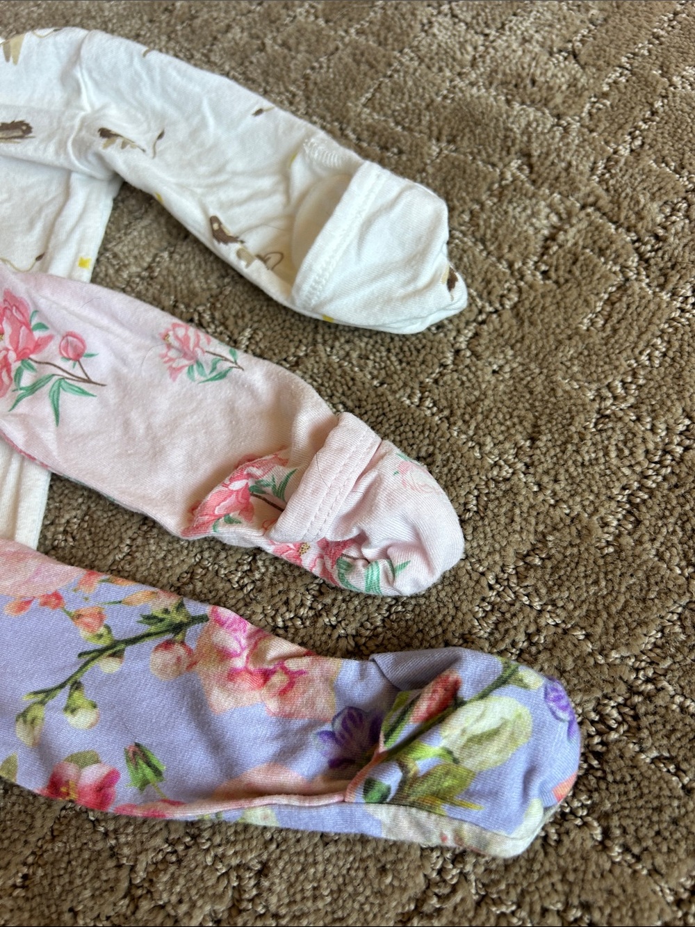 BAMBOO Pink Floral Zip Footie One-Piece - Picture 10 of 13